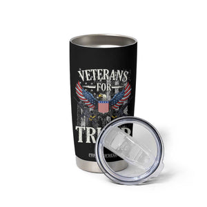 Veterans For Trump 2024 Election Tumbler Cup American Flag Eagle Grandpa Dad Gifts TB10 Print Your Wear