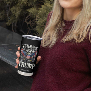 Veterans For Trump 2024 Election Tumbler Cup American Flag Eagle Grandpa Dad Gifts TB10 Print Your Wear