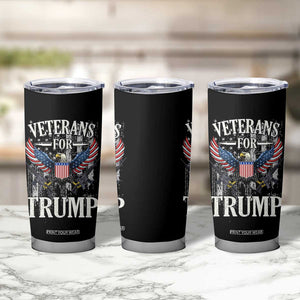 Veterans For Trump 2024 Election Tumbler Cup American Flag Eagle Grandpa Dad Gifts TB10 Print Your Wear