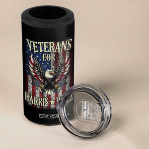 Veterans For Harris Walz 2024 Election 4 in 1 Can Cooler Tumbler American Flag Eagle Grandpa Dad Gifts TB10 Print Your Wear