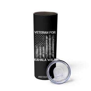 Veterans For Harris Walz 2024 Election Skinny Tumbler American Flag Eagle Uncle Grandpa Dad Gifts TB10 Print Your Wear