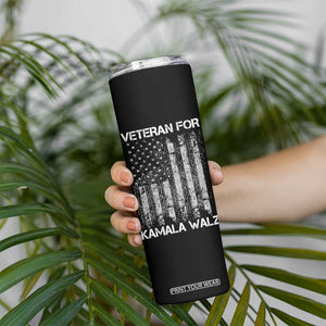 Veterans For Harris Walz 2024 Election Skinny Tumbler American Flag Eagle Uncle Grandpa Dad Gifts TB10 Print Your Wear