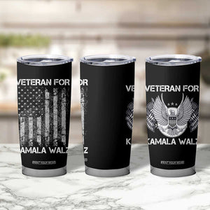 Veterans For Harris Walz 2024 Election Tumbler Cup American Flag Eagle Uncle Grandpa Dad Gifts TB10 Print Your Wear