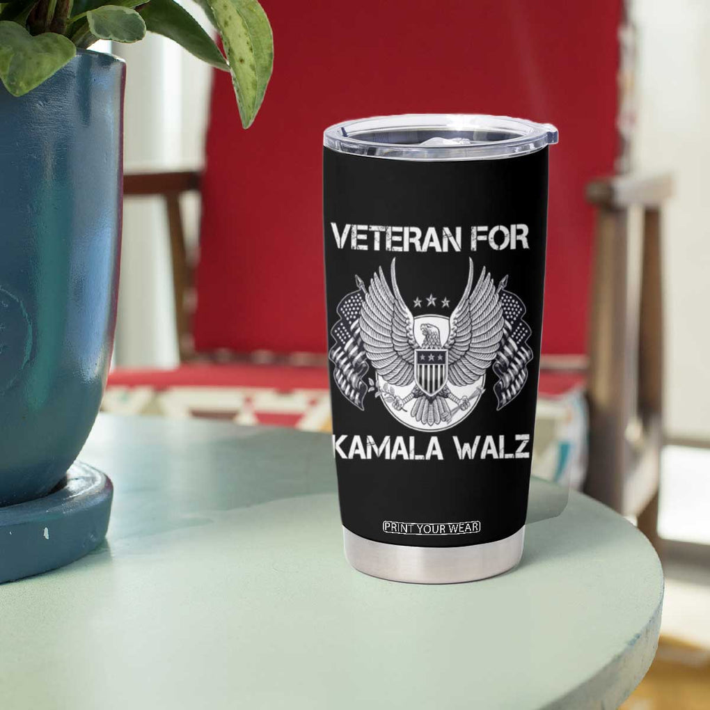 Veterans For Harris Walz 2024 Election Tumbler Cup American Flag Eagle Uncle Grandpa Dad Gifts TB10 Print Your Wear