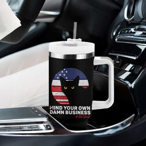 Harris Walz 2024 Election Tumbler With Handle Tim Walzt Mind Your Own Damn Business Cat Ladies Vote for Blue American Flag TB10 Print Your Wear