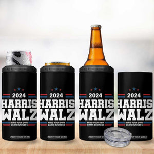 Harris Walz 2024 Election 4 in 1 Can Cooler Tumbler Mind Your Own Damn Business TB10 Print Your Wear