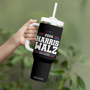 Harris Walz 2024 Election Tumbler With Handle Mind Your Own Damn Business TB10 Print Your Wear