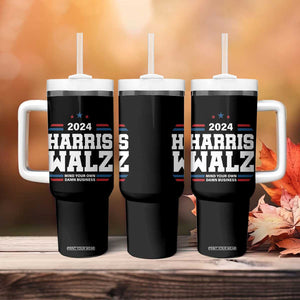 Harris Walz 2024 Election Tumbler With Handle Mind Your Own Damn Business TB10 Print Your Wear