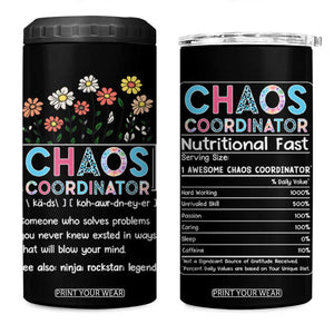 Chaos Coordinator 4 in 1 Can Cooler Tumbler Thank You Gift Christmas Gifts for Colleague Coworker Travel Mug TB10 One Size: 16 oz Black Print Your Wear