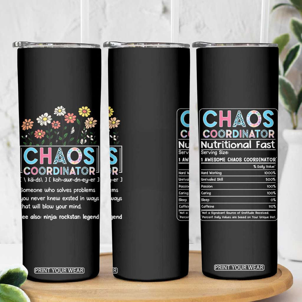 Chaos Coordinator Skinny Tumbler Thank You Gift Christmas Gifts for Colleague Coworker Travel Mug TB10 Print Your Wear