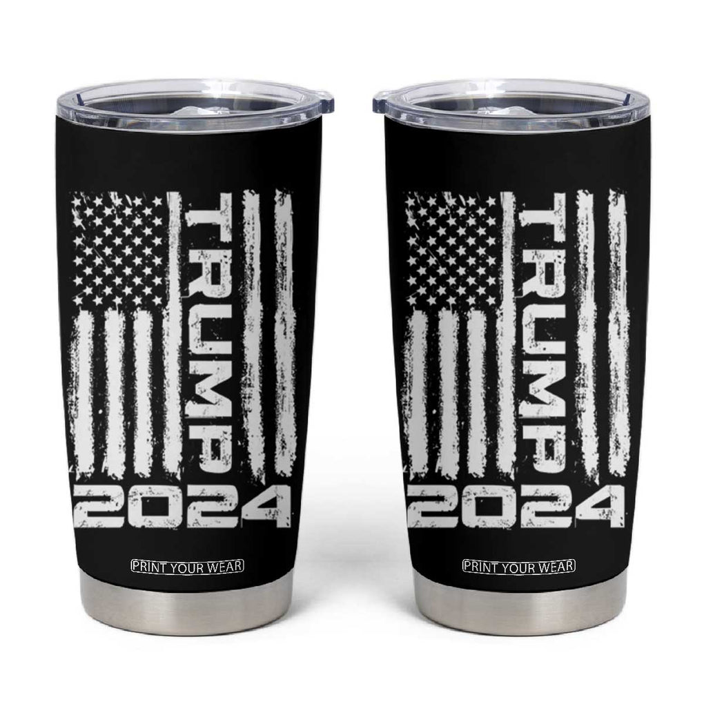 American President Election Tumbler Cup Trump 2024 American Flag TB10 Black Print Your Wear