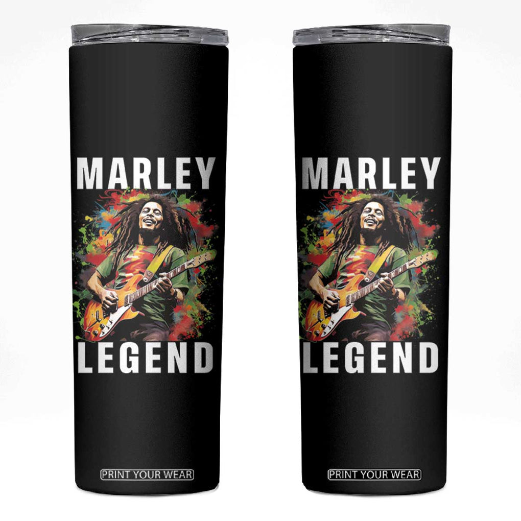 Legend Bob Skinny Tumbler Reggae Music Rastafari Rasta Gift TB10 Black Print Your Wear