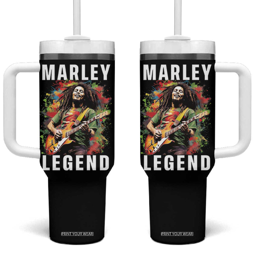 Legend Bob Tumbler With Handle Reggae Music Rastafari Rasta Gift TB10 One Size: 40 oz Black Print Your Wear