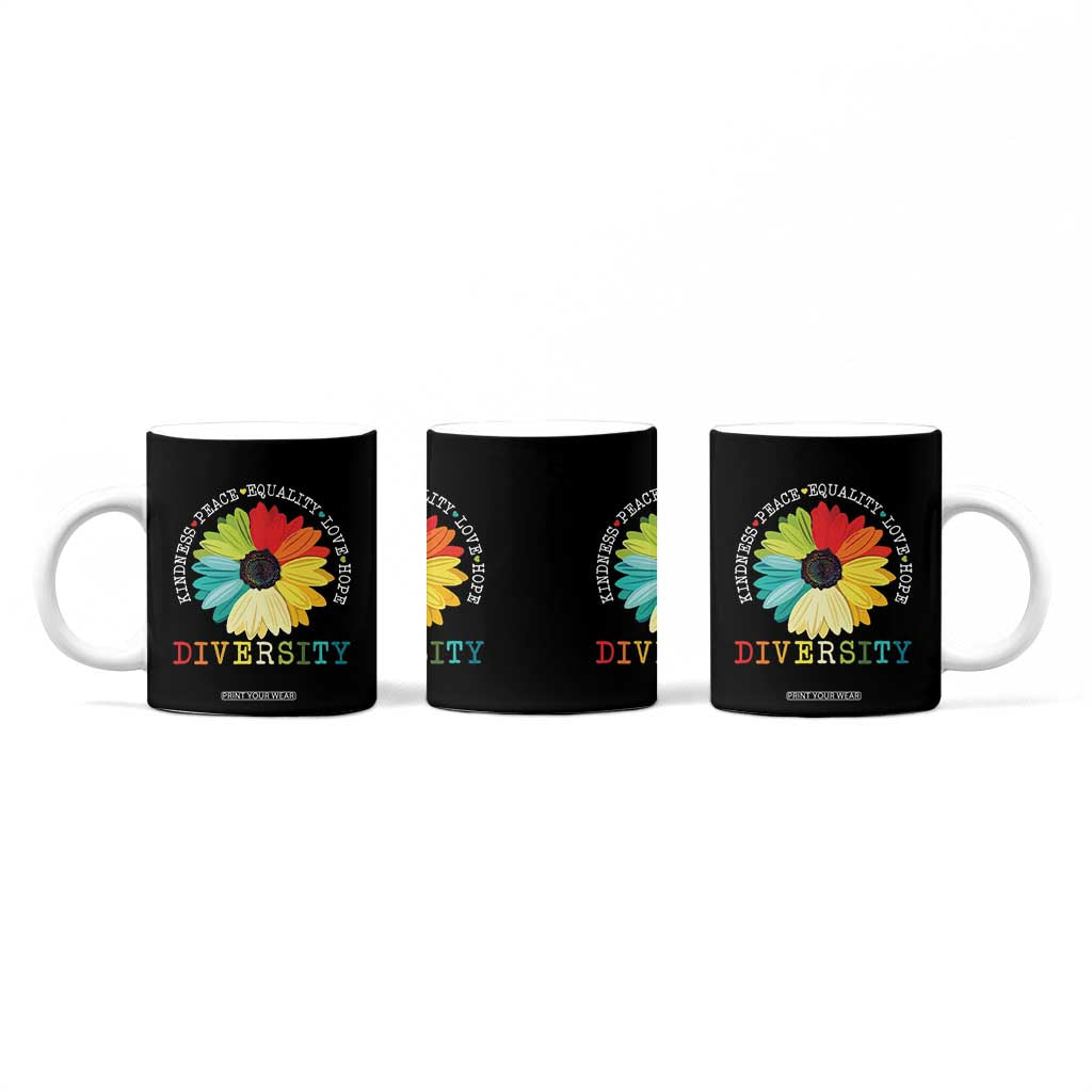World Peace Supporter Coffee Mug Kindness Peace Equality Love Hope Diversity Human Rights Sunflower TB10 Print Your Wear