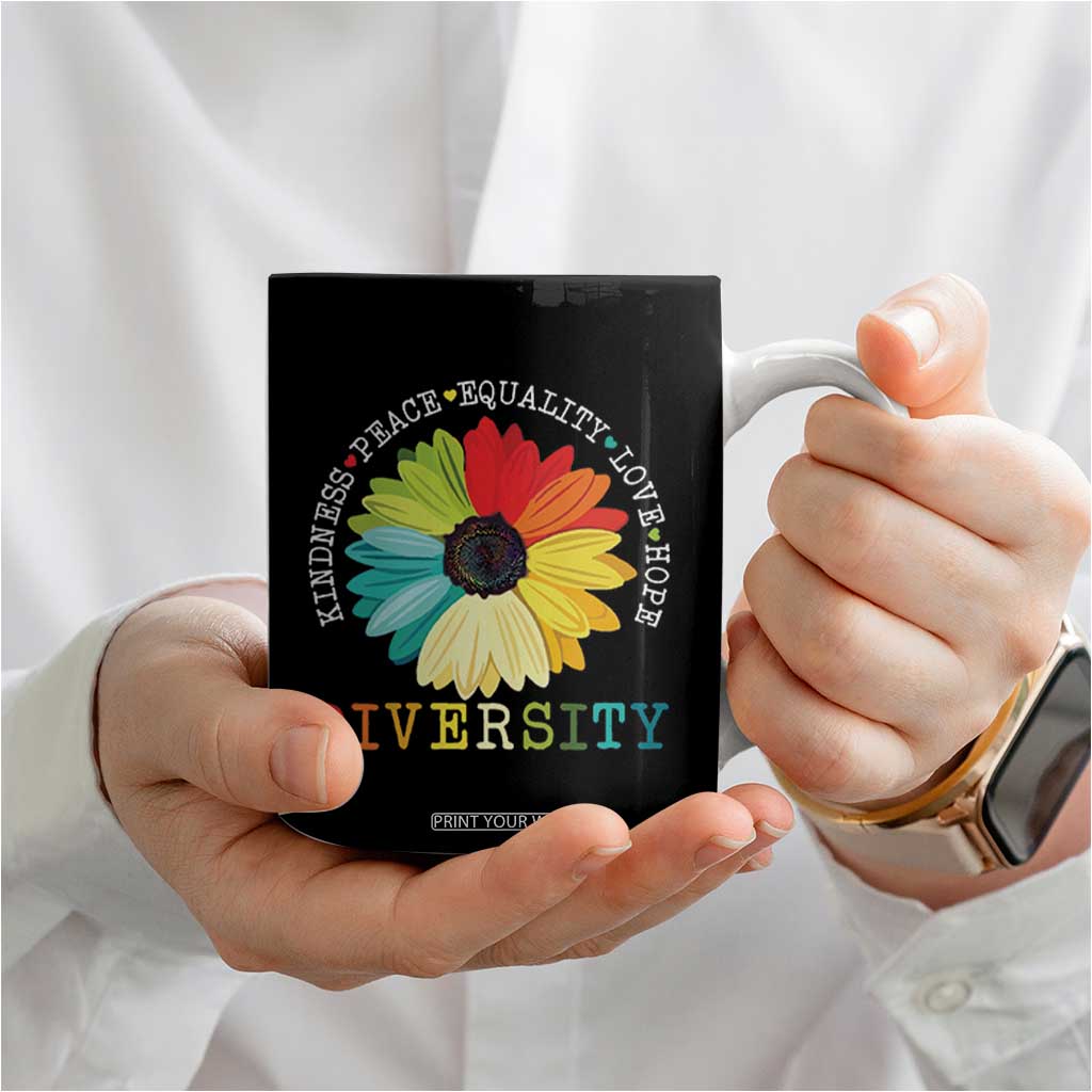 World Peace Supporter Coffee Mug Kindness Peace Equality Love Hope Diversity Human Rights Sunflower TB10 Print Your Wear