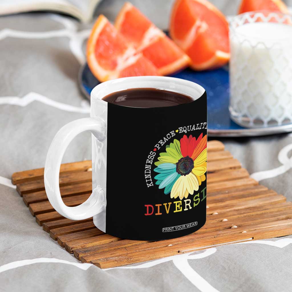 World Peace Supporter Coffee Mug Kindness Peace Equality Love Hope Diversity Human Rights Sunflower TB10 Print Your Wear