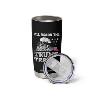 Trump 2024 Tumbler Cup All Aboard The Trump Train Support for President American Flag TB10 Print Your Wear