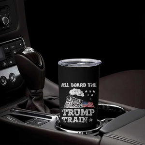 Trump 2024 Tumbler Cup All Aboard The Trump Train Support for President American Flag TB10 Print Your Wear