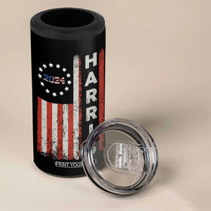 Harris 2024 Election 4 in 1 Can Cooler Tumbler For Kamala President American Flag TB10 Print Your Wear