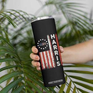 Harris 2024 Election Skinny Tumbler For Kamala President American Flag TB10 Print Your Wear