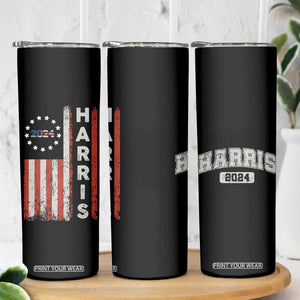 Harris 2024 Election Skinny Tumbler For Kamala President American Flag TB10 Print Your Wear