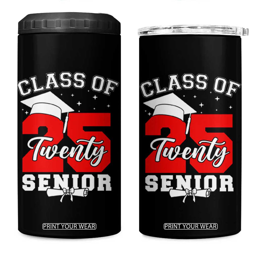 Senior 2025 4 in 1 Can Cooler Tumbler Class of 2025 Graduation Back To School Graduate Graduation TB10 One Size: 16 oz Black Print Your Wear