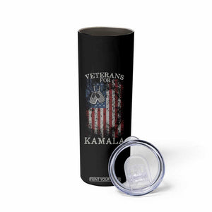 Harris 2024 Election Skinny Tumbler Veterans For Kamala Grandpa Dad Gifts American Flag US Eagle Distressed TB10 Print Your Wear