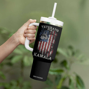 Harris 2024 Election Tumbler With Handle Veterans For Kamala Grandpa Dad Gifts American Flag US Eagle Distressed TB10 Print Your Wear