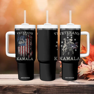 Harris 2024 Election Tumbler With Handle Veterans For Kamala Grandpa Dad Gifts American Flag US Eagle Distressed TB10 Print Your Wear