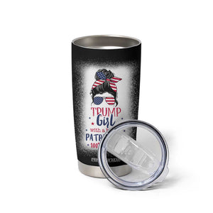 Trump Girl Tumbler Cup With A Hint Of Patriotism 100% 'Merica Messy Bun American Flag TB10 Print Your Wear