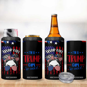 I'm A Trump Girl 4 in 1 Can Cooler Tumbler Get Over It Messy Bun American Flag TB10 Print Your Wear