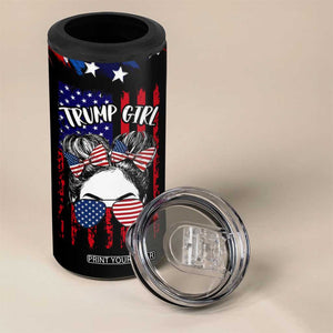 I'm A Trump Girl 4 in 1 Can Cooler Tumbler Get Over It Messy Bun American Flag TB10 Print Your Wear