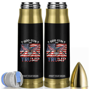 Trump 2024 Christian Bullet Tumbler God Guns And Trump American Flag Eagle TB10 Black Print Your Wear