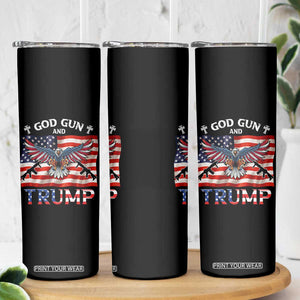 Trump 2024 Christian Skinny Tumbler God Guns And Trump American Flag Eagle TB10 Print Your Wear