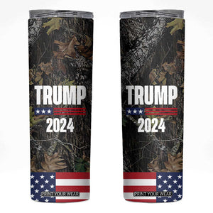 Trump 2024 Skinny Tumbler President Election American Flag Camouflage TB10 Multi Print Your Wear