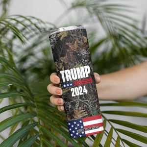 Trump 2024 Skinny Tumbler President Election American Flag Camouflage TB10 Print Your Wear