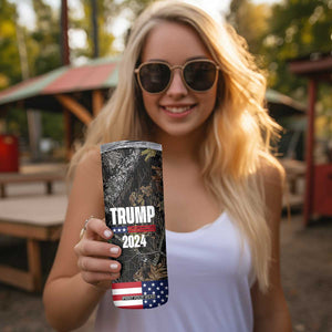 Trump 2024 Skinny Tumbler President Election American Flag Camouflage TB10 Print Your Wear