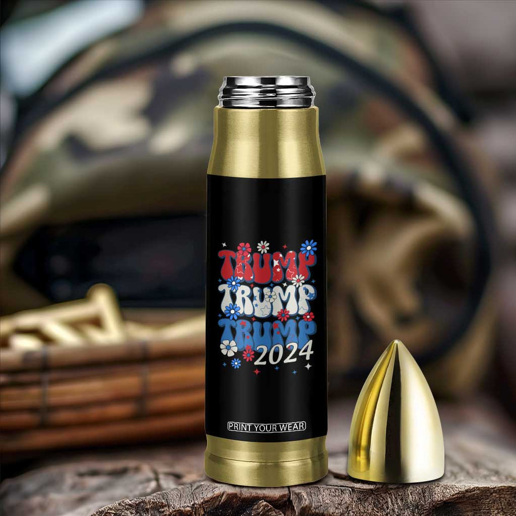 Trump 2024 Bullet Tumbler Retro Groovy 4th of July Patriotic TB10 Print Your Wear