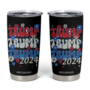 Trump 2024 Tumbler Cup Retro Groovy 4th of July Patriotic TB10 Black Print Your Wear