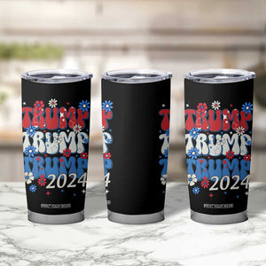 Trump 2024 Tumbler Cup Retro Groovy 4th of July Patriotic TB10 Print Your Wear