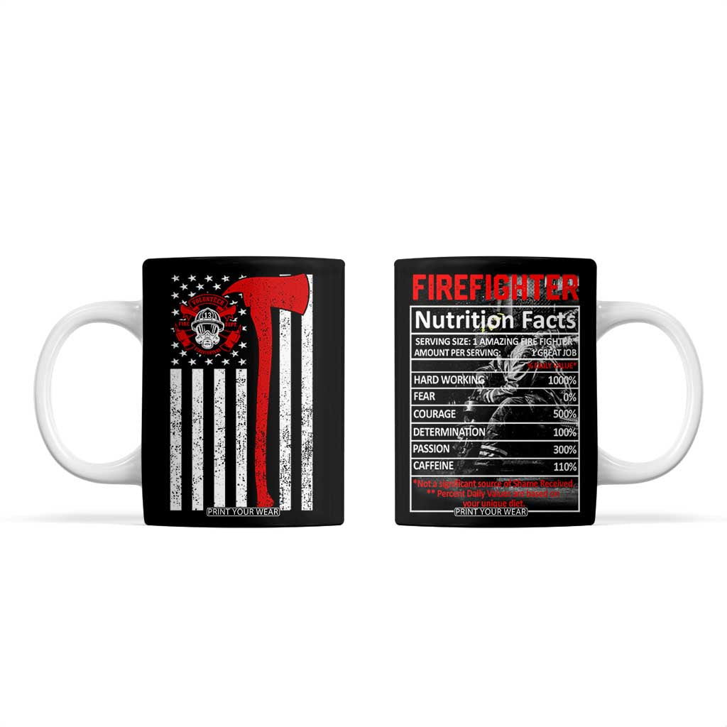 Firefighter Gifts for Men Coffee Mug Fireman Fire Fighter Axe American Flag TB10 Black Print Your Wear