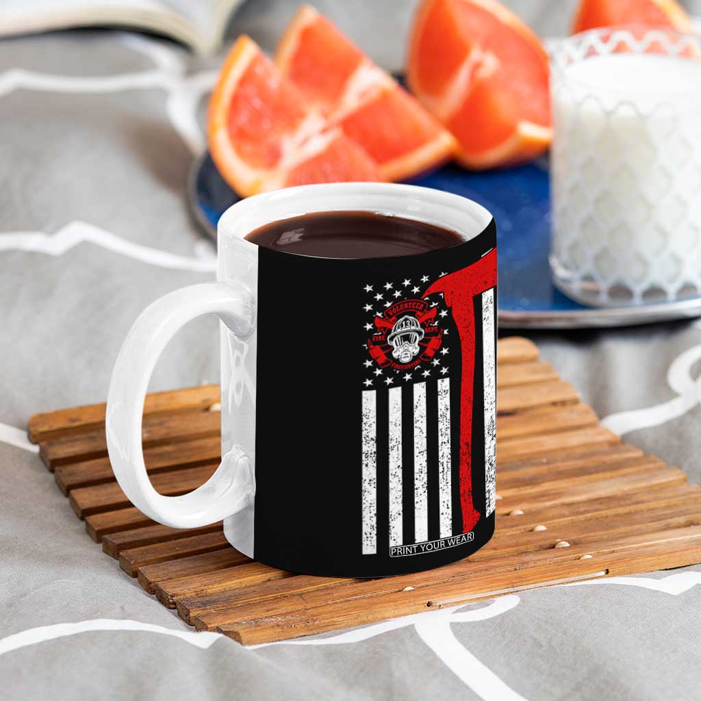 Firefighter Gifts for Men Coffee Mug Fireman Fire Fighter Axe American Flag TB10 Print Your Wear