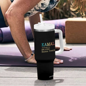 Harris 2024 Election Tumbler With Handle Funny Kamala See Also Madam President Vintage TB10 Print Your Wear