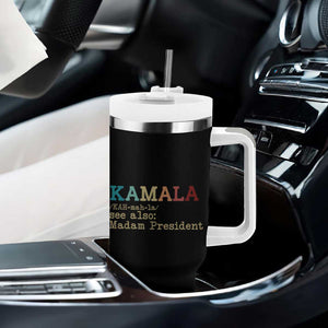 Harris 2024 Election Tumbler With Handle Funny Kamala See Also Madam President Vintage TB10 Print Your Wear