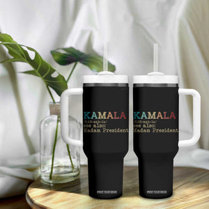 Harris 2024 Election Tumbler With Handle Funny Kamala See Also Madam President Vintage TB10 Print Your Wear