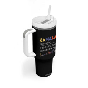 Harris 2024 Election Tumbler With Handle Kamala If That's Too Hard To Pronounce Try Madam President TB10 Print Your Wear