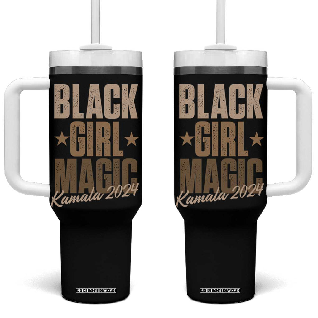 Harris 2024 Election Tumbler With Handle Kamala Madam President Black History Month TB10 One Size: 40 oz Black Print Your Wear