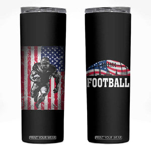 Football Players Skinny Tumbler US American Flag Game Day Sport Team Vintage Patriotic TB10 Black Print Your Wear