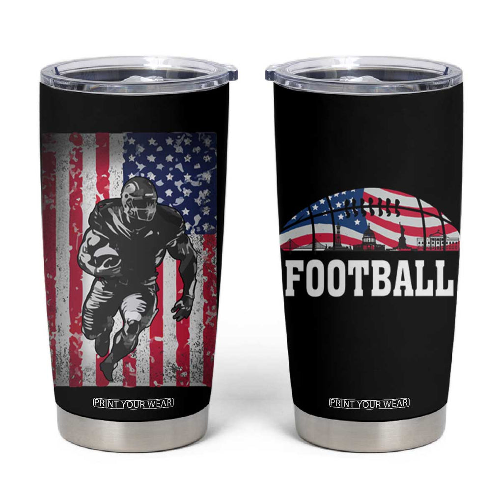 Football Players Tumbler Cup US American Flag Game Day Sport Team Vintage Patriotic TB10 Black Print Your Wear