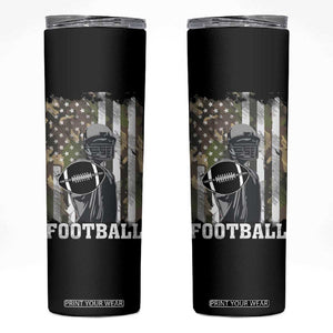 Football Players Skinny Tumbler Camo US American Flag Game Day Sport Team Vintage Patriotic TB10 Black Print Your Wear